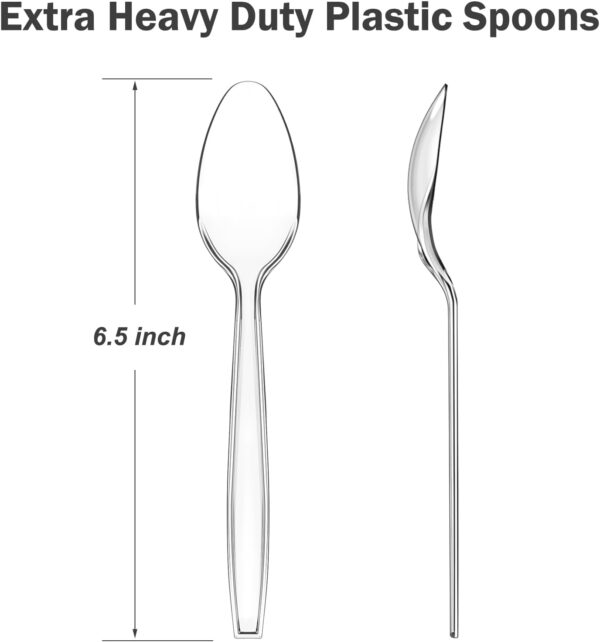 360 Count Clear Plastic Spoons Disposable - Image 4