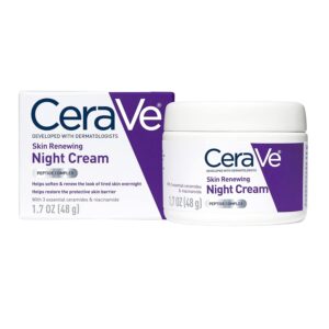 CeraVe Skin Renewing Night Cream, Niacinamide,1.7 Ounce