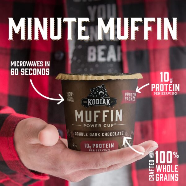 Kodiak Cakes Minute Muffins, Double Dark Chocolate, 2.36 Ounce - Image 2
